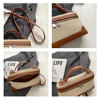 Petite pochette bandoulière femme, toile et similicuir