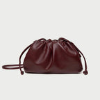 Pochette femme froncée en similicuir, trois formats, sept coloris