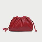 Pochette femme froncée en similicuir, trois formats, sept coloris