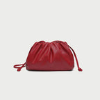 Pochette femme froncée en similicuir, trois formats, sept coloris