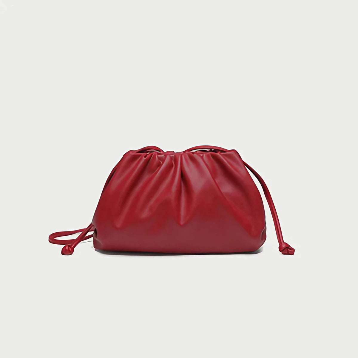 Pochette femme froncée en similicuir, trois formats, sept coloris