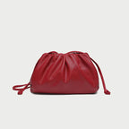 Pochette femme froncée en similicuir, trois formats, sept coloris