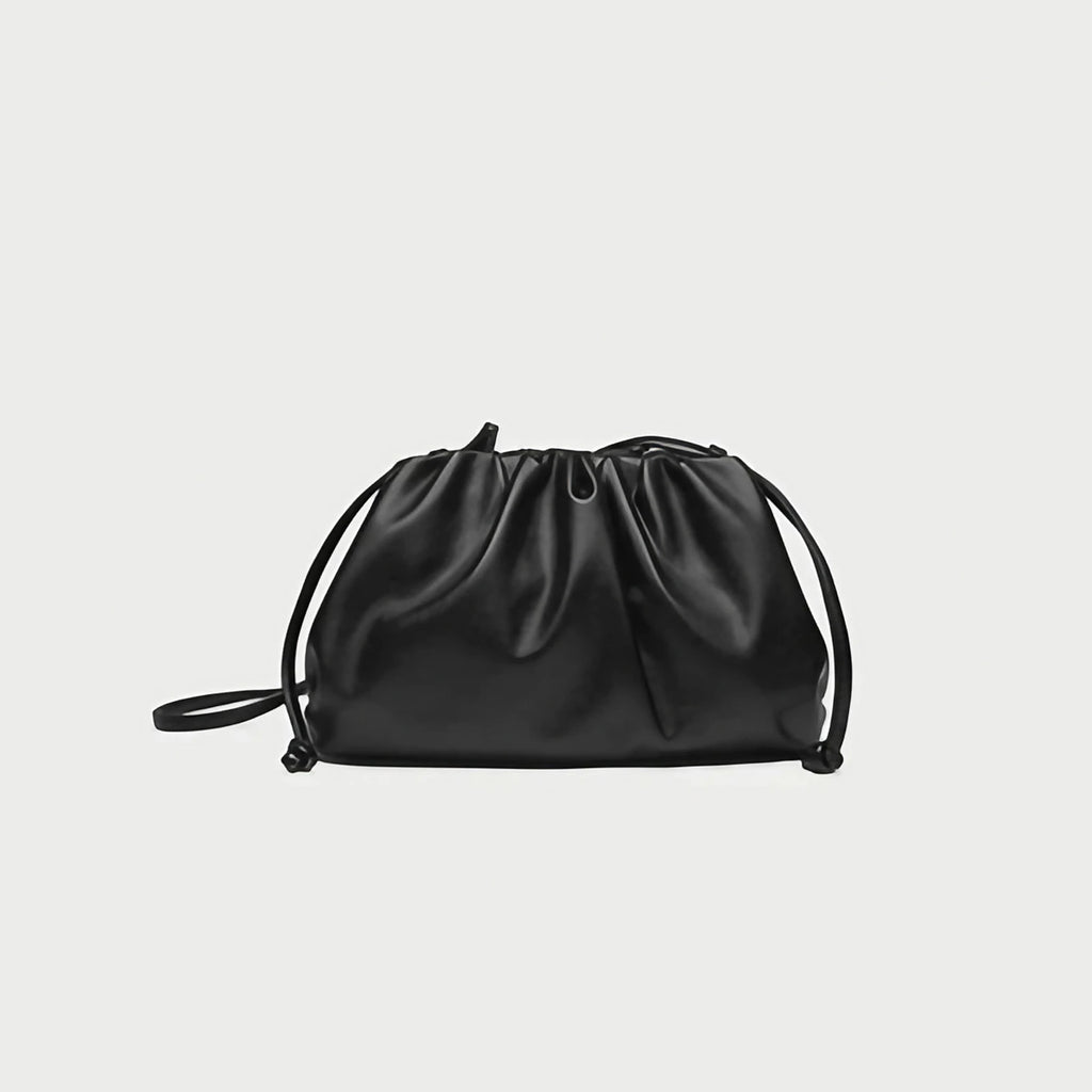 Pochette femme froncée en similicuir, trois formats, sept coloris