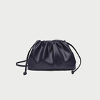 Pochette femme froncée en similicuir, trois formats, sept coloris