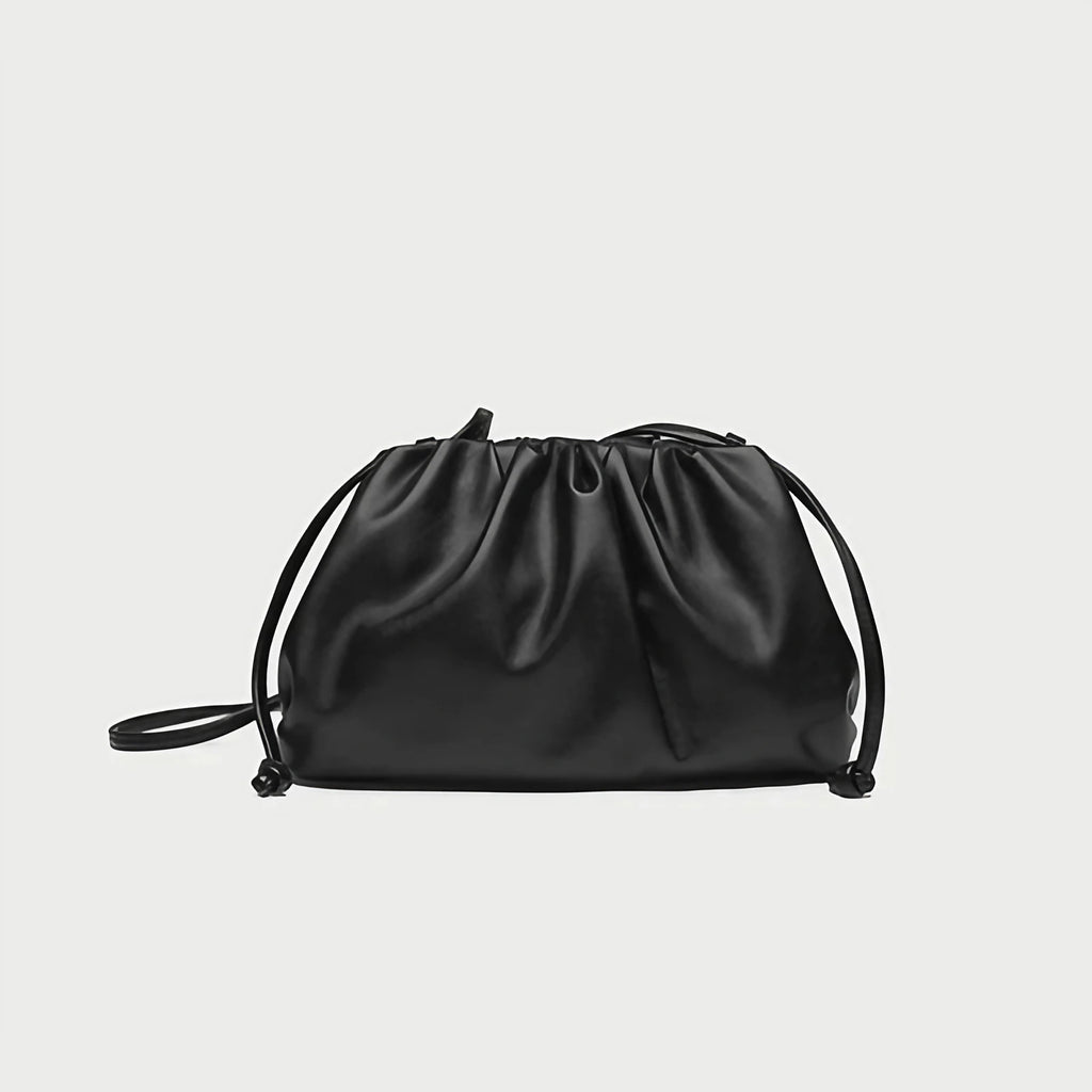 Pochette femme froncée en similicuir, trois formats, sept coloris