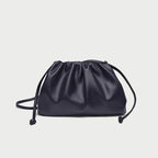 Pochette femme froncée en similicuir, trois formats, sept coloris