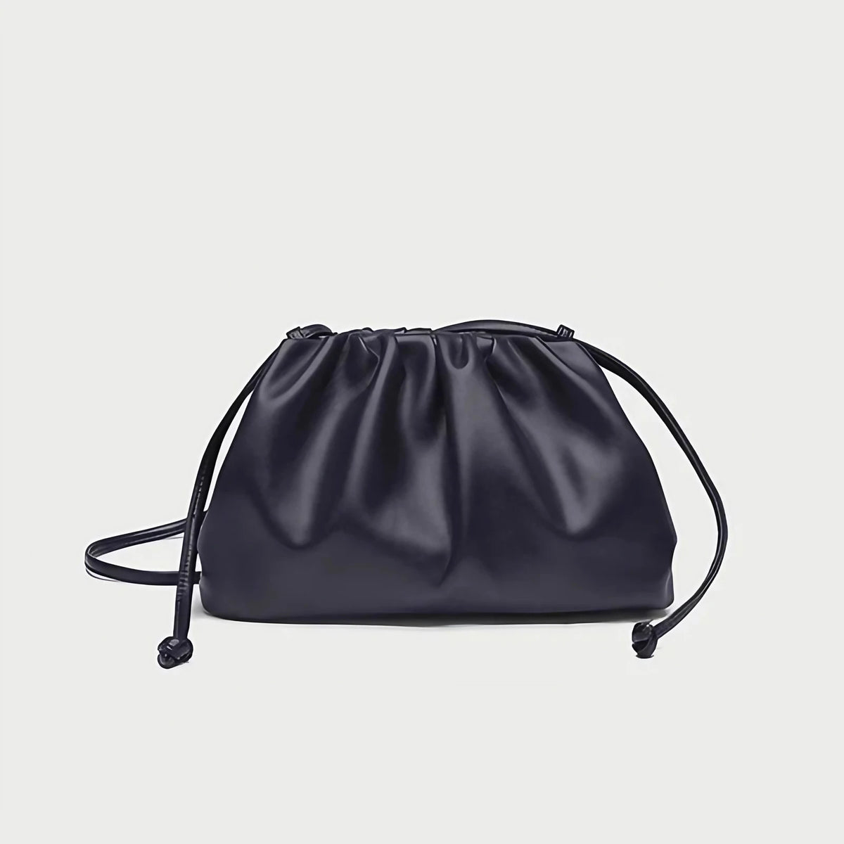Pochette femme froncée en similicuir, trois formats, sept coloris