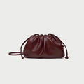 Pochette femme froncée en similicuir, trois formats, sept coloris
