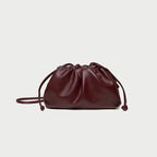 Pochette femme froncée en similicuir, trois formats, sept coloris