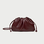 Pochette femme froncée en similicuir, trois formats, sept coloris