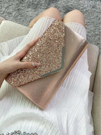 Pochette de mariage scintillante, forme enveloppe, huit coloris