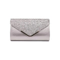 Pochette de mariage scintillante, forme enveloppe, huit coloris, argenté