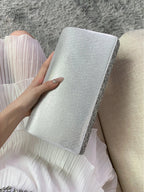 Pochette de mariage scintillante, forme enveloppe, huit coloris