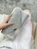 Pochette de mariage scintillante, forme enveloppe, huit coloris