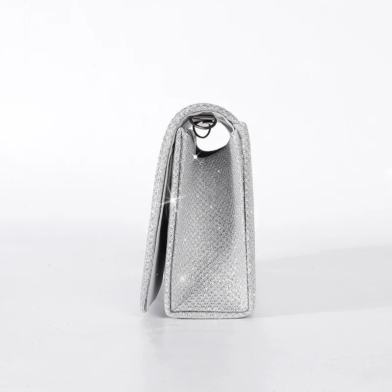 Pochette de soirée femme effet plissé, chaîne amovible, trois coloris