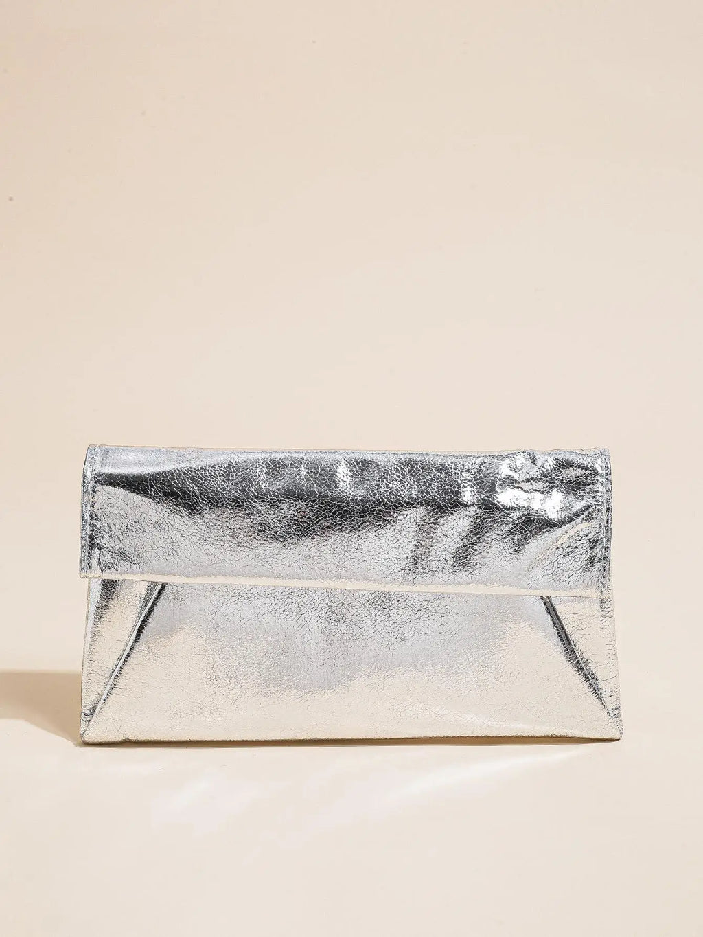 Pochette de soirée femme irisée à rabat, chaîne amovible
