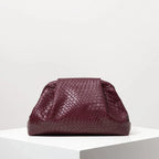 Pochette bordeaux femme en similicuir tressé, finition mate, bordeaux