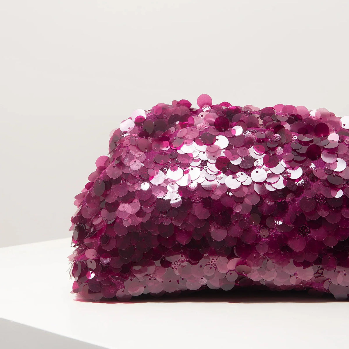 Pochette de soirée femme à sequins, fermoir métallique