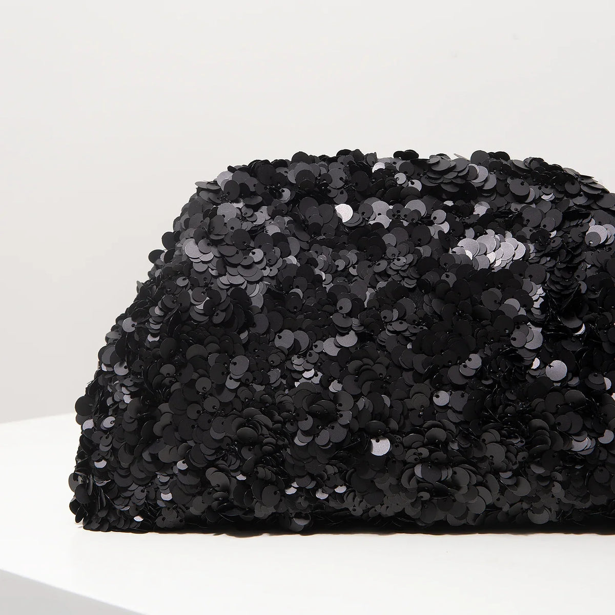 Pochette de soirée femme à sequins, fermoir métallique