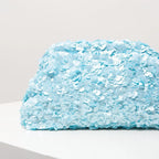 Pochette de soirée femme à sequins, fermoir métallique