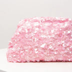 Pochette de soirée femme à sequins, fermoir métallique