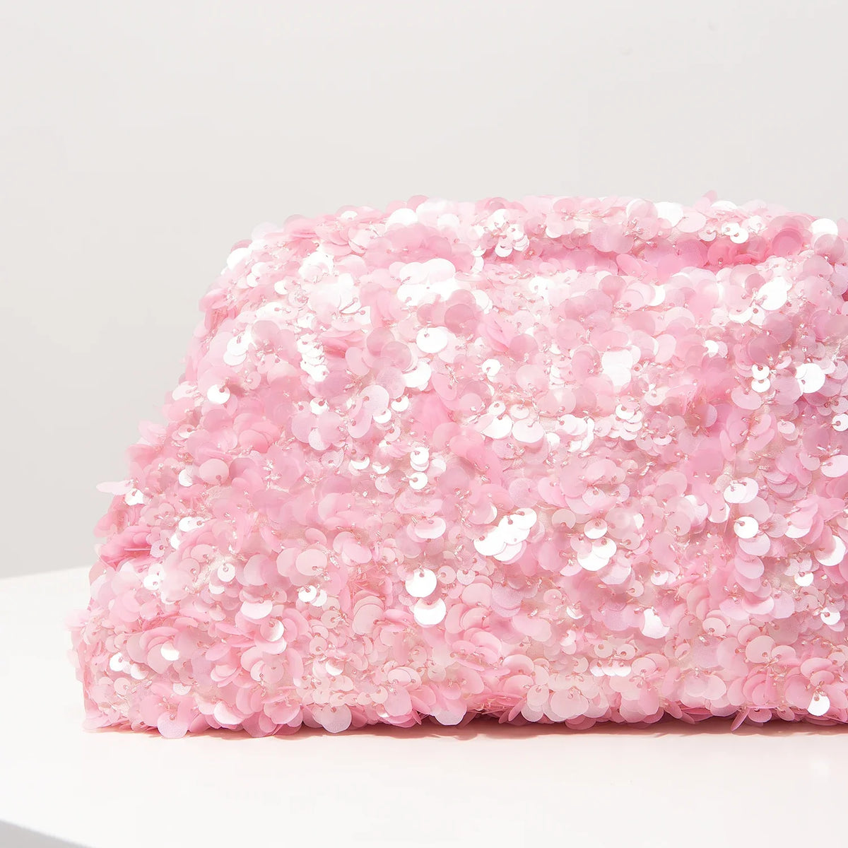 Pochette de soirée femme à sequins, fermoir métallique