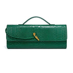 Pochette femme en similicuir effet croco, 26 x 10,5 cm, neuf coloris, vert