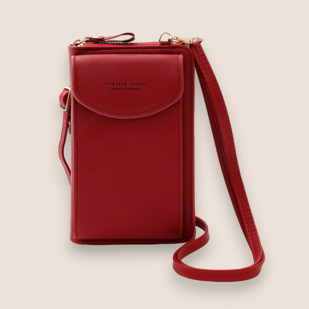 Pochette femme à bandoulière amovible, huit coloris, rouge