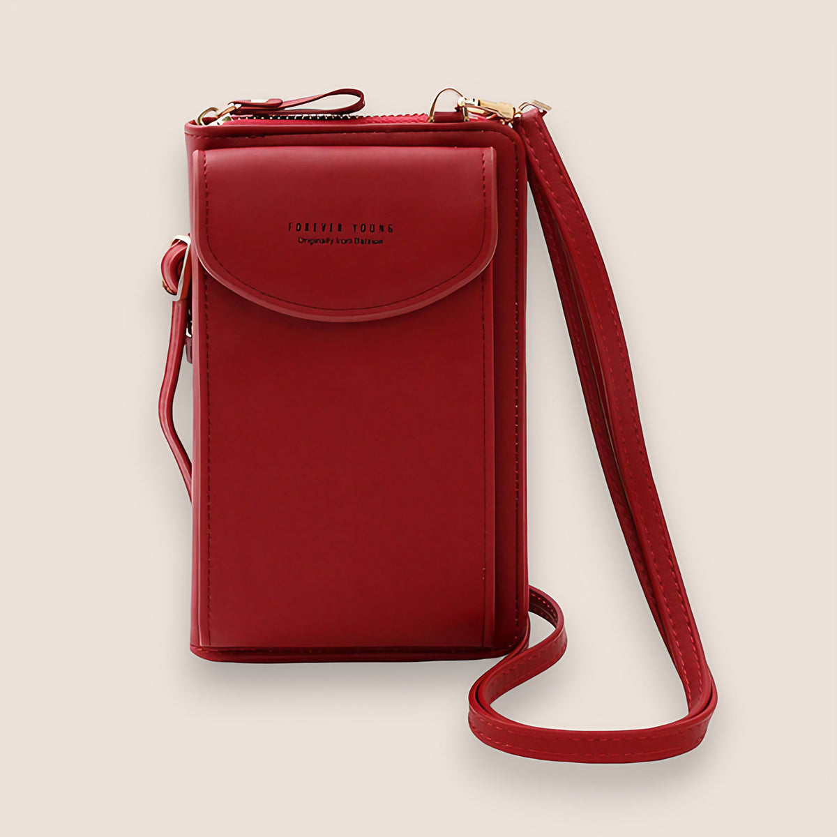 Pochette femme à bandoulière amovible, huit coloris, rouge