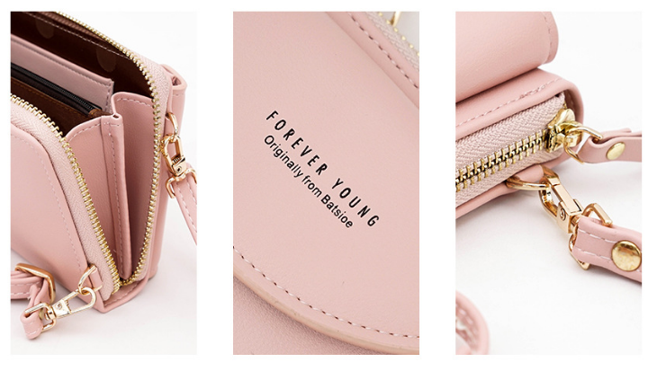 Pochette femme à bandoulière amovible, huit coloris