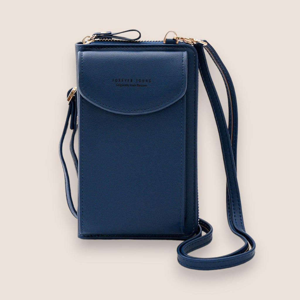 Pochette femme à bandoulière amovible, huit coloris, bleu marine