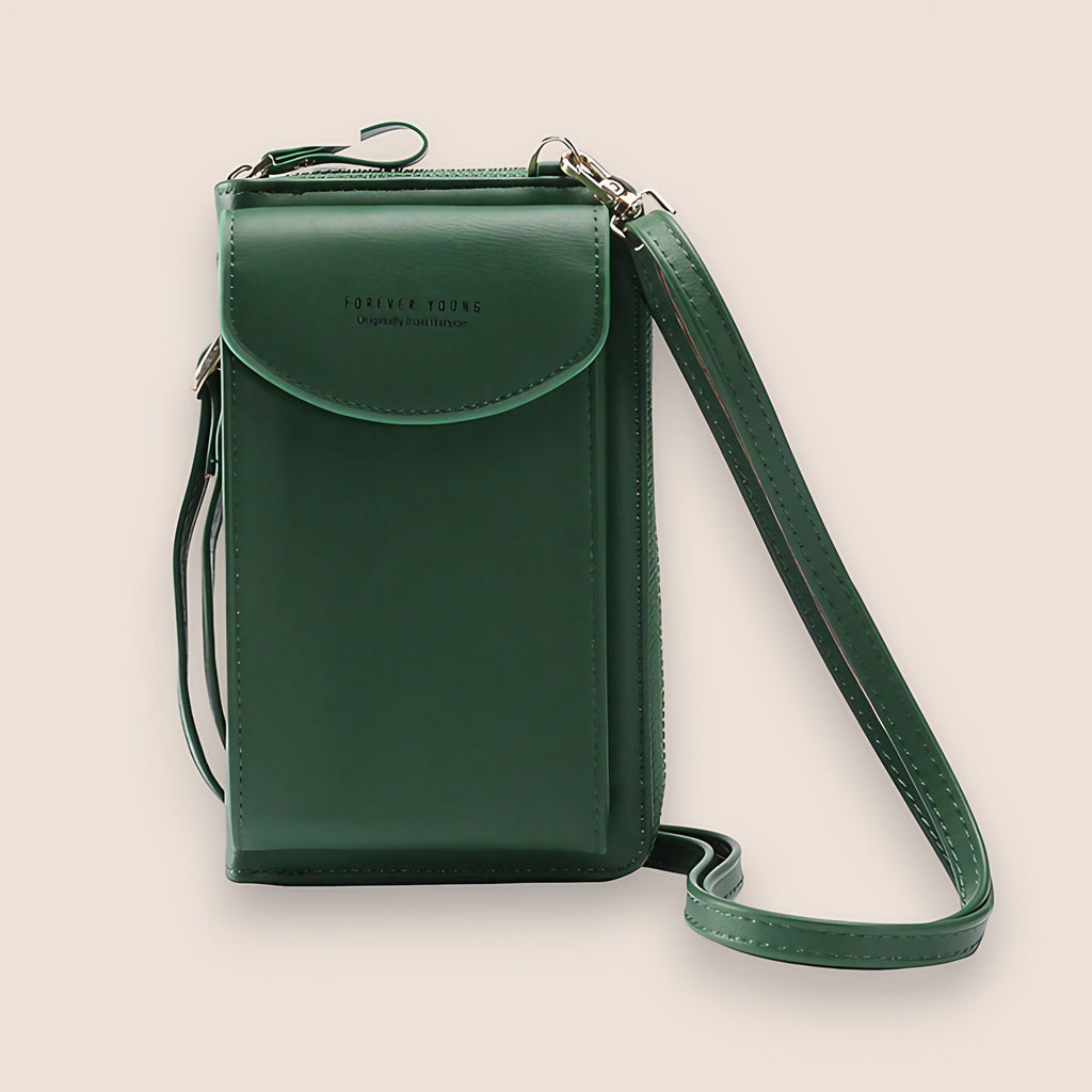Pochette femme à bandoulière amovible, huit coloris, vert