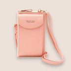 Pochette femme à bandoulière amovible, huit coloris, pêche