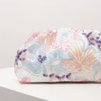 Pochette de soirée à sequins et fleurs brodées, velours