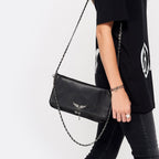 Pochette femme à bandoulière, poche intérieure zippée, trois coloris