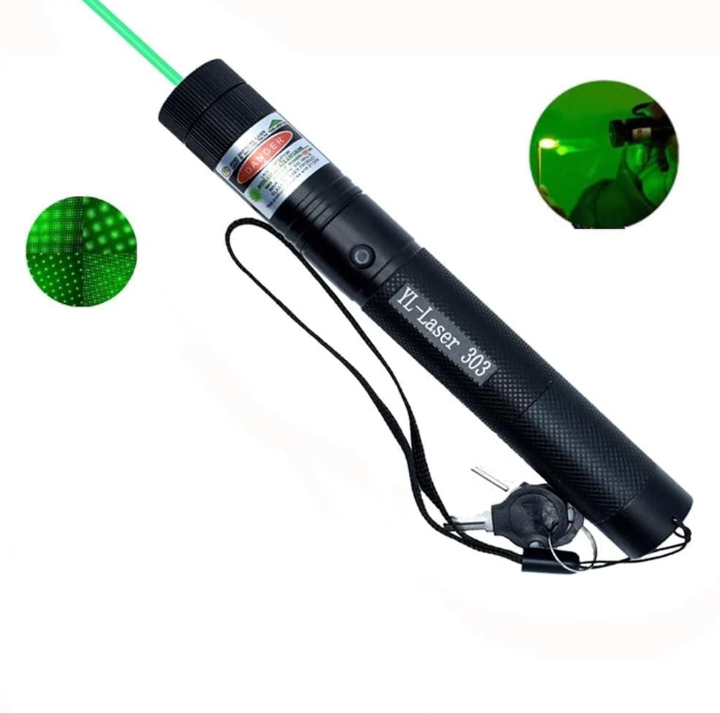 Pointeur laser rechargeable en aluminium, mise au point réglable, vert