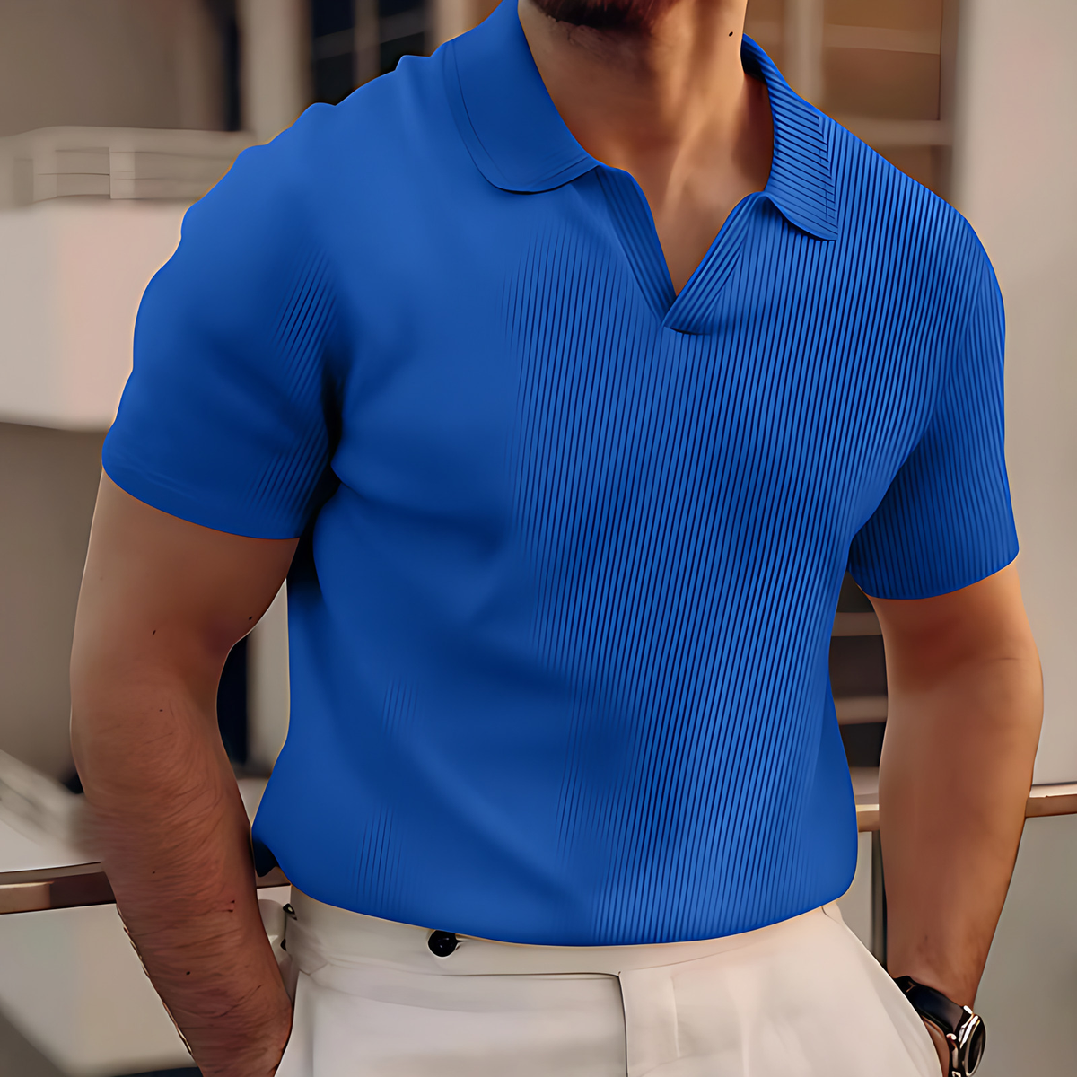 Polo classique homme, cinq coloris, du S au 3XL, bleu roi