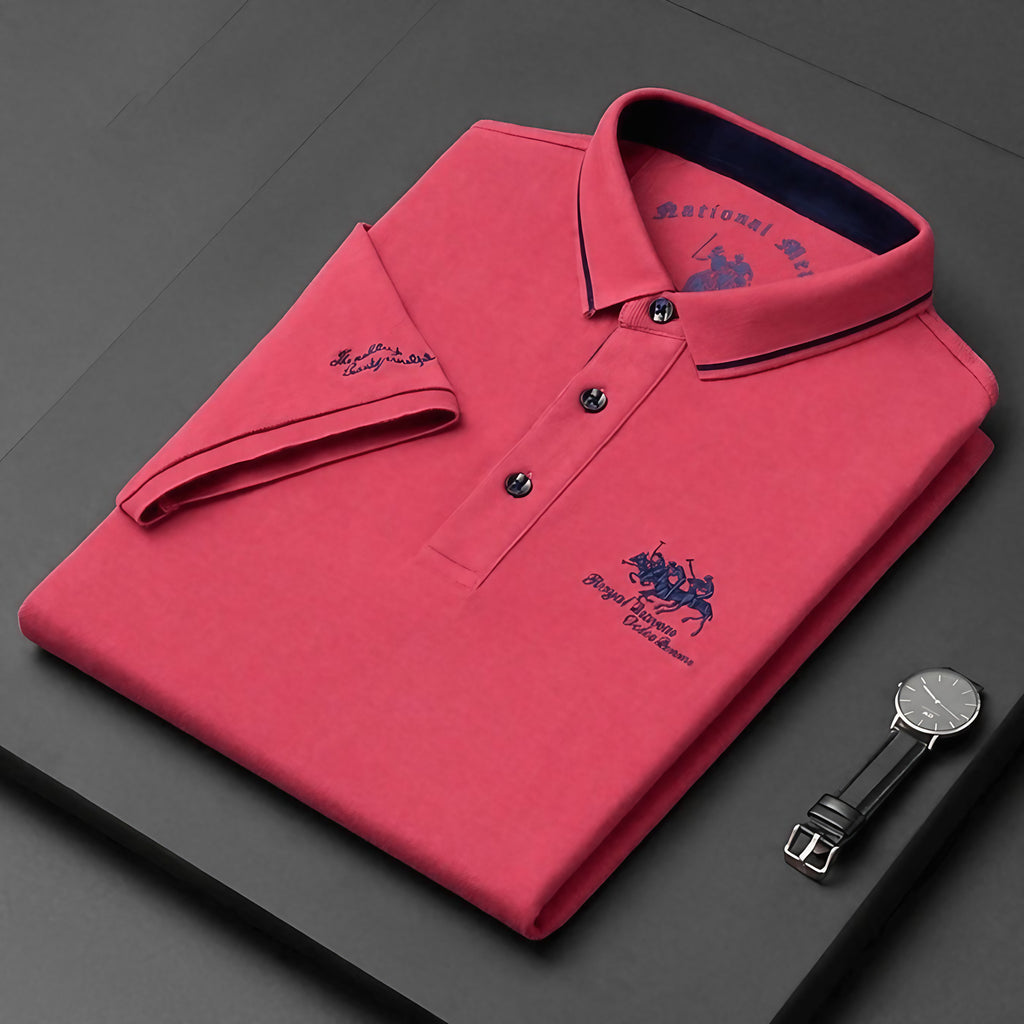 Polo homme col classique, coupe droite, six coloris unis, rouge