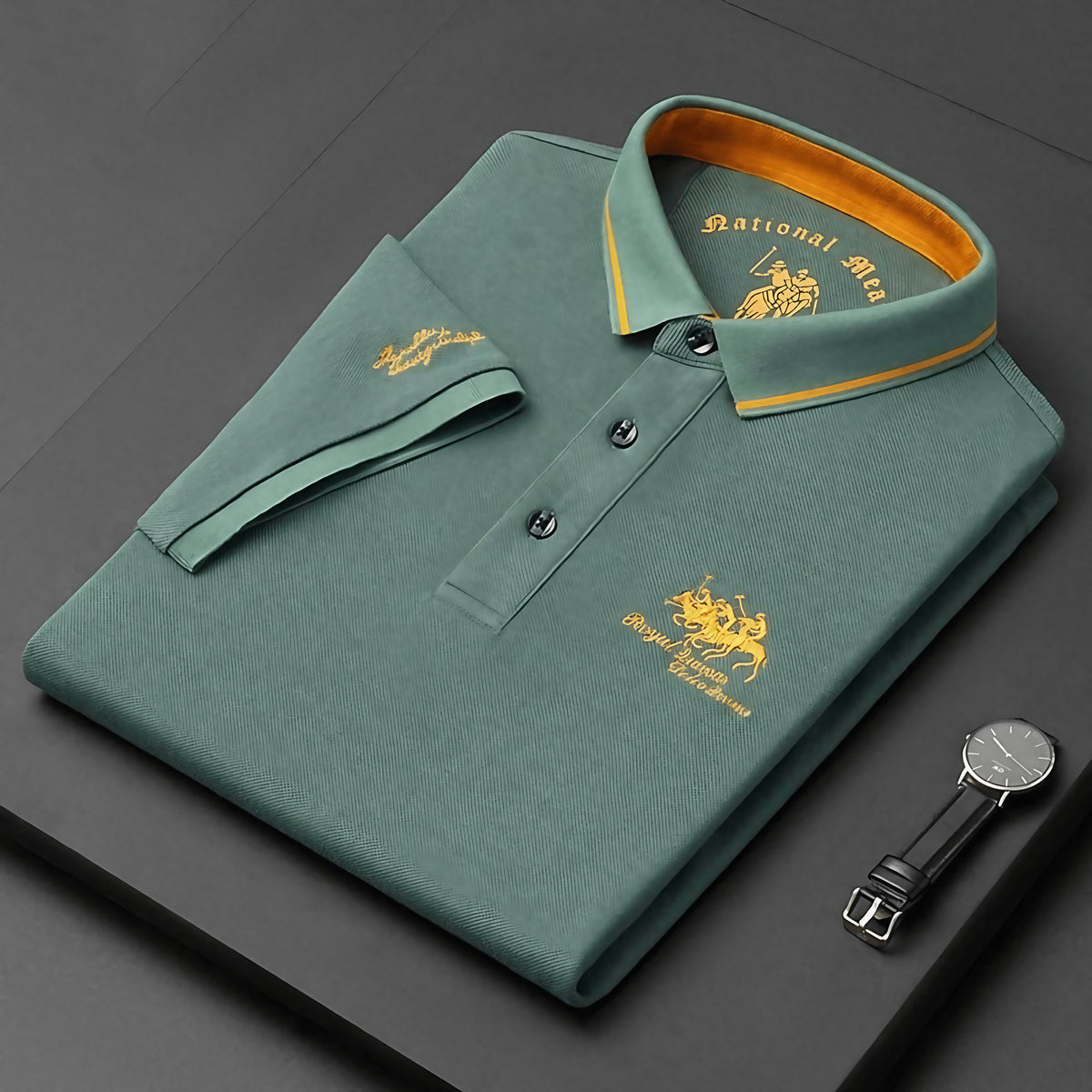 Polo homme col classique, coupe droite, six coloris unis, vert