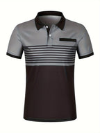 Polo rayé homme à manches courtes, sept coloris, du S au 3XL