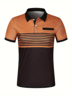 Polo rayé homme à manches courtes, sept coloris, du S au 3XL