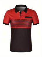 Polo rayé homme à manches courtes, sept coloris, du S au 3XL