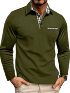 Polo homme à manches longues pour l'été, cinq coloris, du S au 2XL, olive