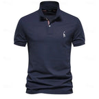 Polo d'été homme léger, huit coloris, du S au 3XL, bleu marine
