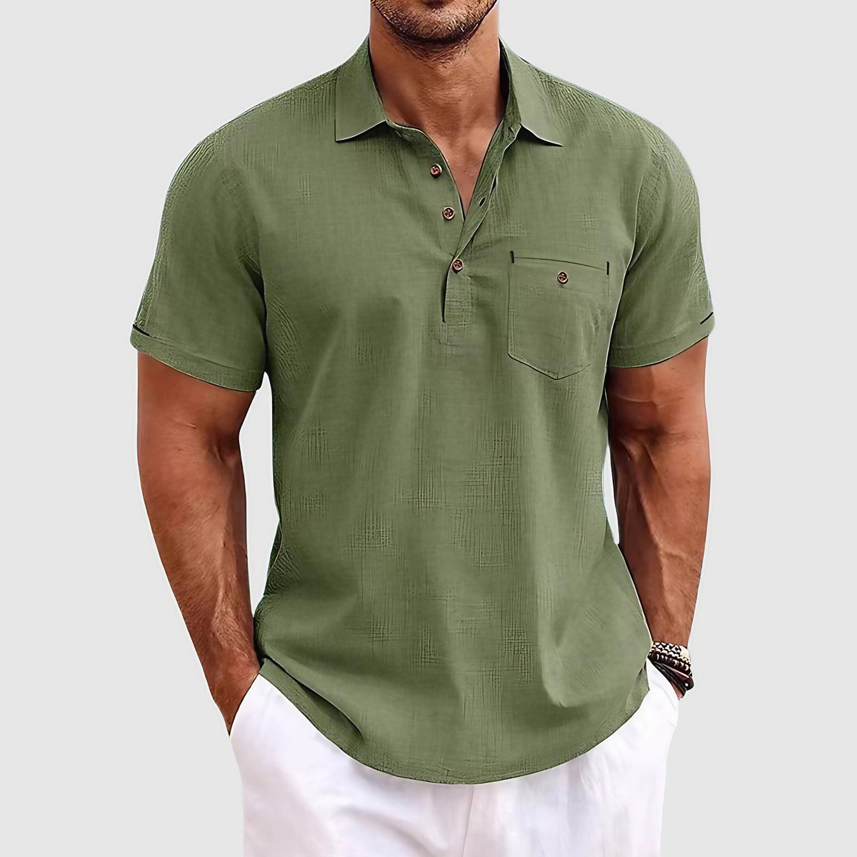 Polo homme léger pour l'été, cinq coloris, du S au 2XL, vert