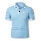 Polo homme ajusté à finitions contrastées, du S au 5XL