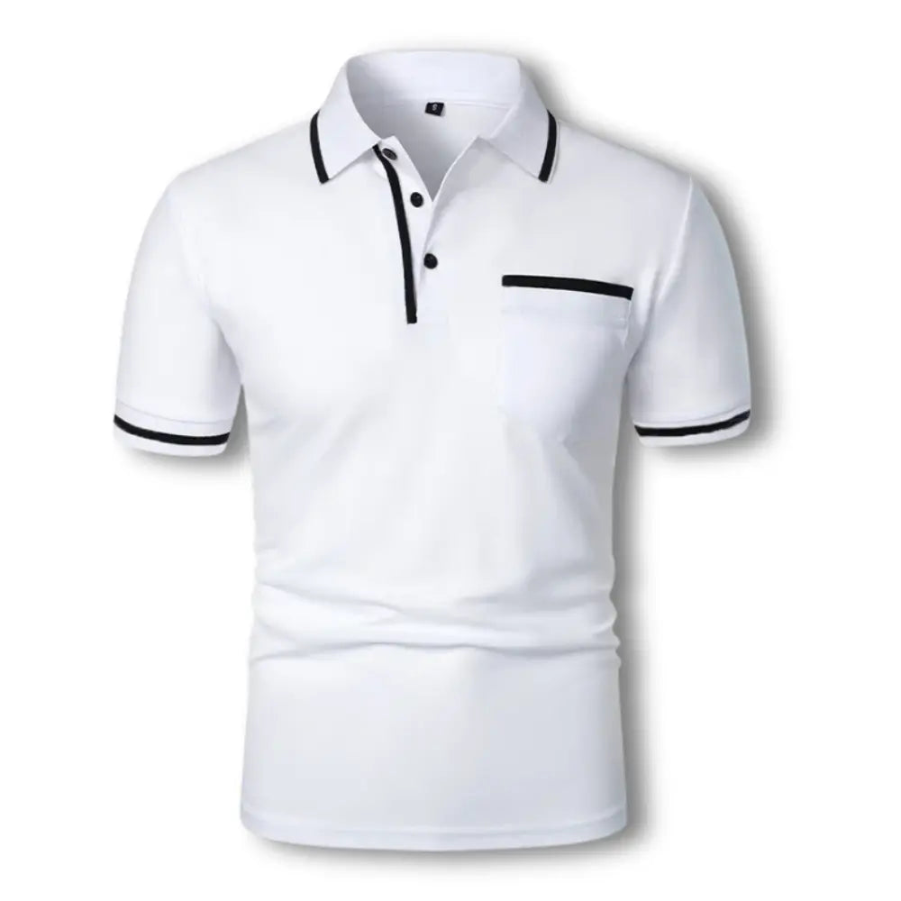 Polo homme ajusté à finitions contrastées, du S au 5XL