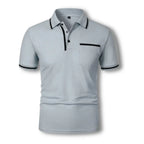 Polo homme ajusté à finitions contrastées, du S au 5XL
