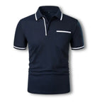 Polo homme ajusté à finitions contrastées, du S au 5XL