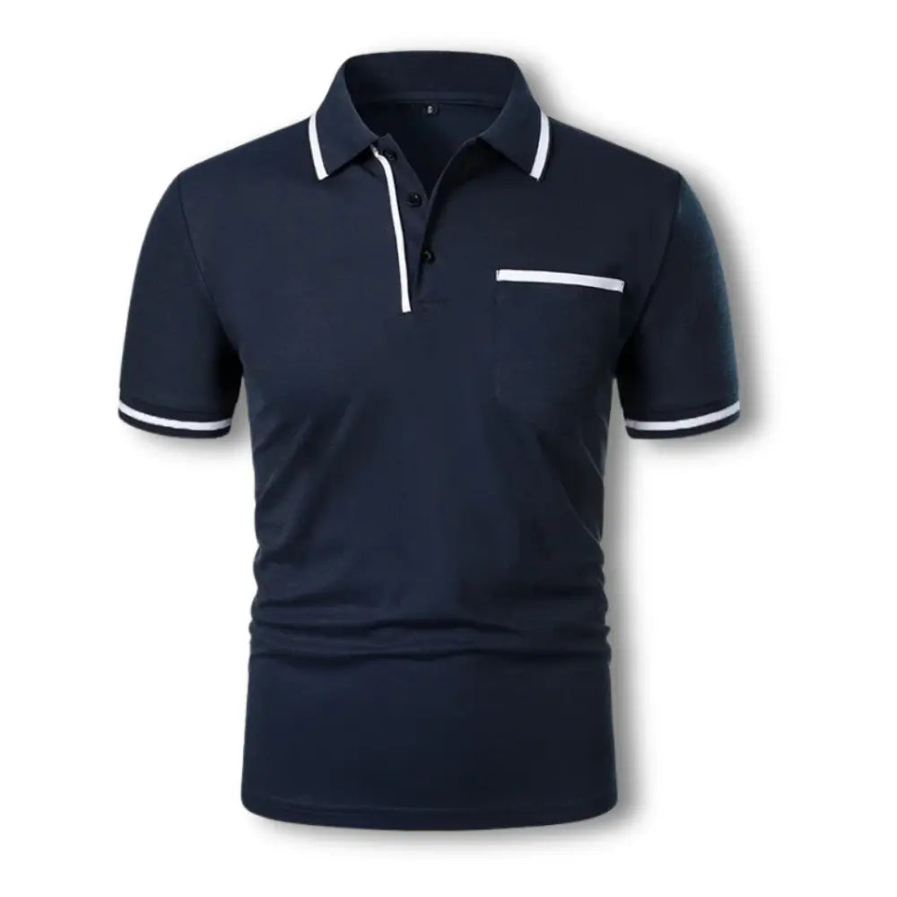 Polo homme ajusté à finitions contrastées, du S au 5XL